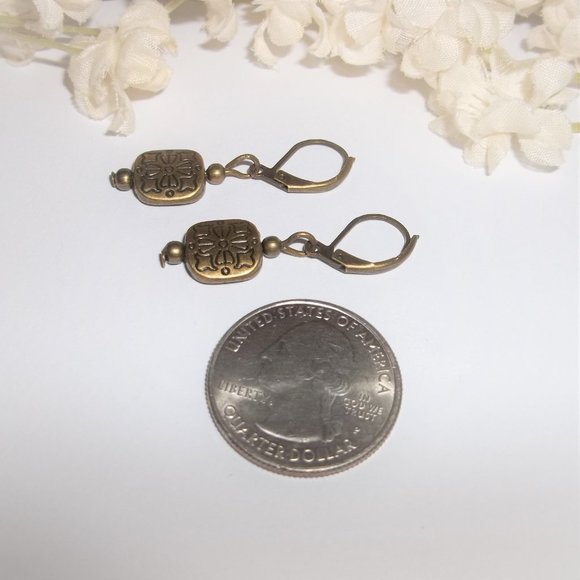 Boho Earrings Brown Bronze Jewelry Lever Back Dangle Drop Gift Idea For Her 6743 - Picture 5 of 8